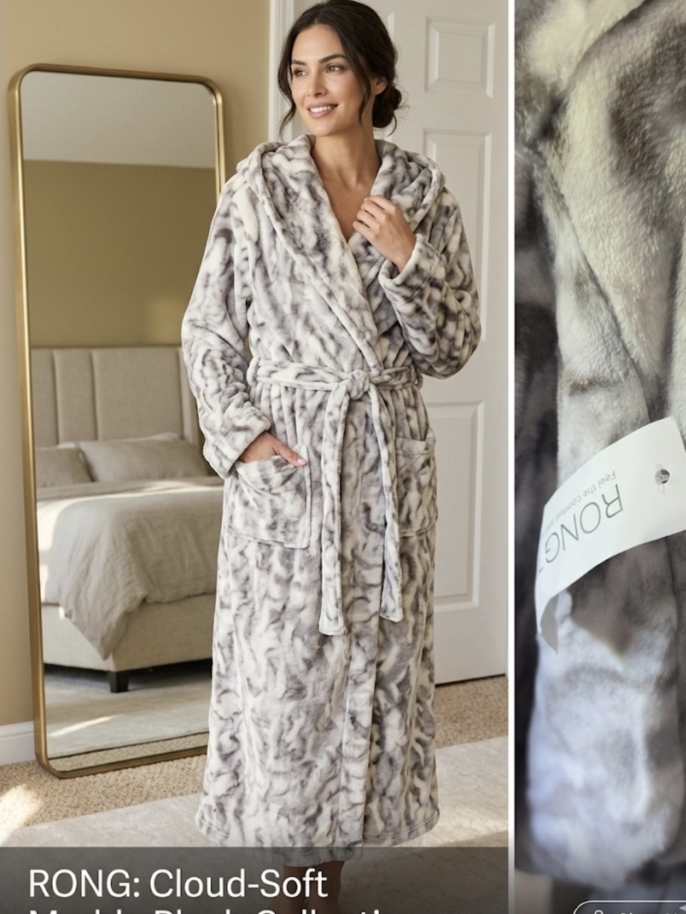 New Soft Faux Fur Robe